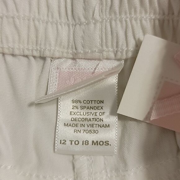JANIE AND JACK WHITE RUFFLE HEM CAPRIS, SIZE 12-18 MONTHS, NEW! - Picture 5 of 9